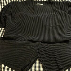 ZARA Black Ribbed Two-Piece Mens Shorts Set XL